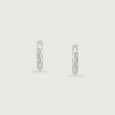 Textured Gleam Silver Hoop Earrings,,hi-res view 5
