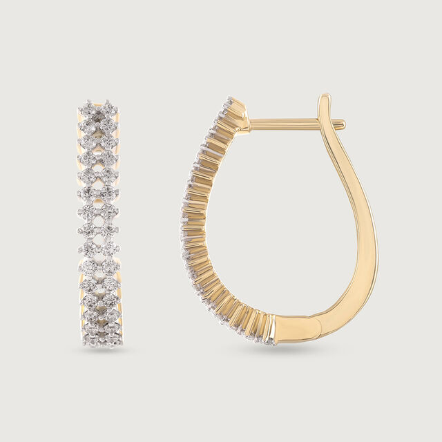 Luxe Drip Gold & Diamond Hoop Earrings,,hi-res image number null