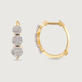 Twist Elegance Gold & Diamond Hoop Earrings,,hi-res view 4