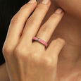 Pink Edge Silver Finger Ring,,hi-res view 2