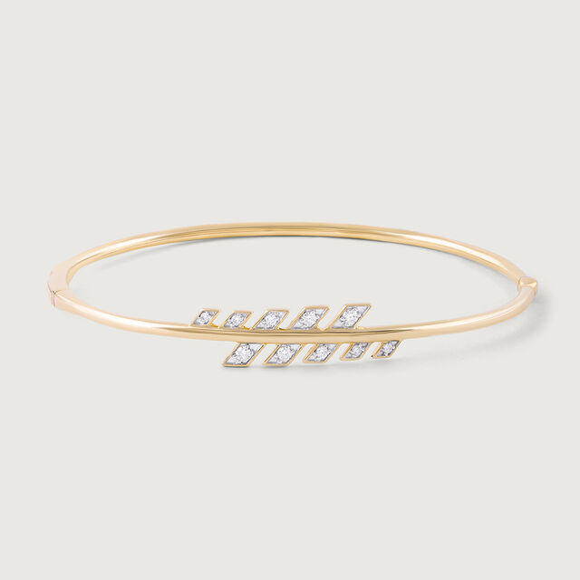 Strobe Rhythm Gold & Diamond Bangle,,hi-res image number null