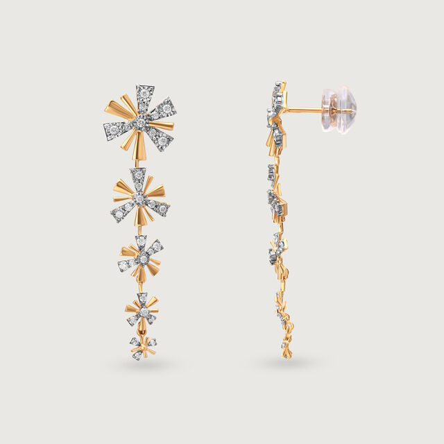 Lustrous Star Drops 14KT Diamond Drop Earrings,,hi-res image number null