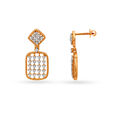 Intricate 18KT Rose Gold & Diamond Drop Earrings,,hi-res view 1
