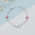 Mother of Pearl Floral Silver Bracelets,,hi-res view 1