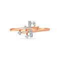 14KT Rose Gold Linear Glam Diamond Finger Ring,,hi-res view 1