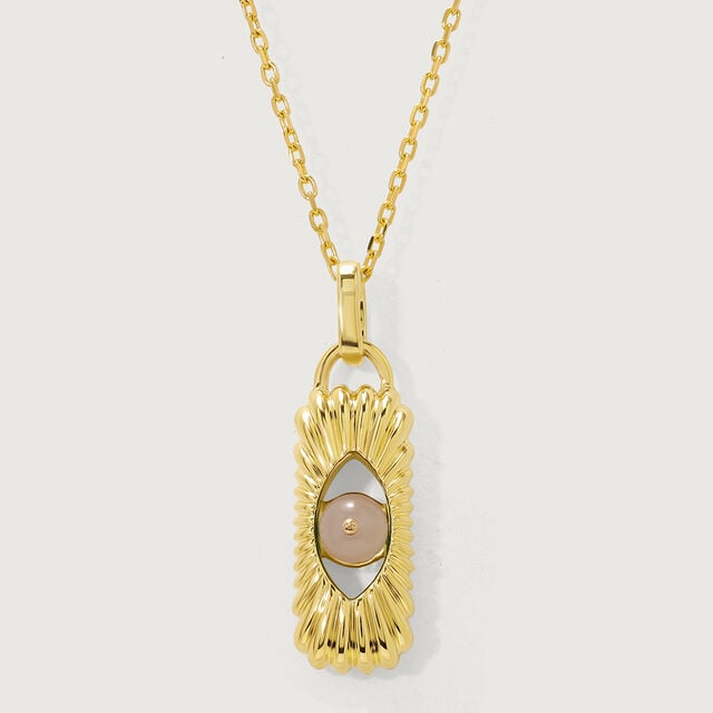 Enchanted Transformation 18KT White Moon Stone Pendant with chain,,hi-res image number null