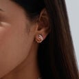 Fluid Layered Diamond Hoop Earrings,,hi-res view 2