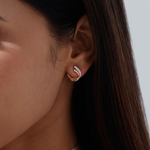 Fluid Layered Diamond Hoop Earrings