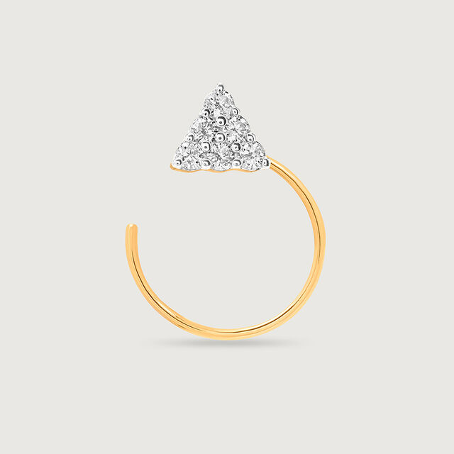 14KT Yellow Gold Diamond Nose Pin,,hi-res image number null