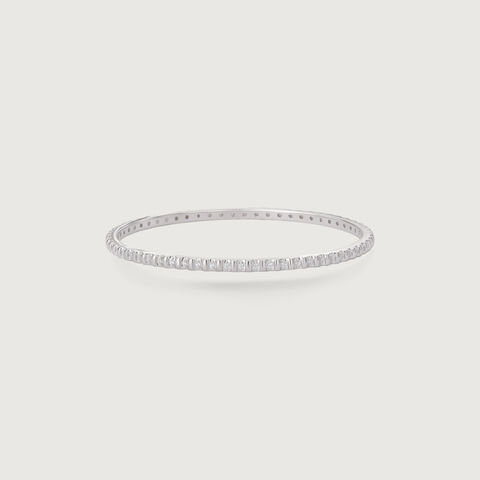 Dainty Sparkling Silver Bangle