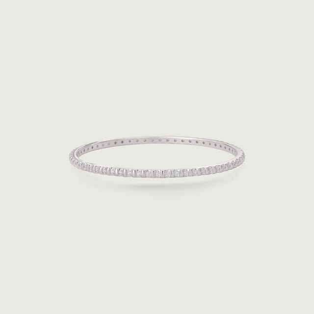 Dainty Sparkling Silver Bangle,,hi-res image number null