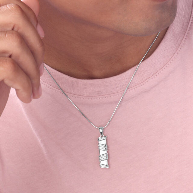 Wrapped Texture Silver Pendant,,hi-res image number null