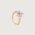 Sparkling Petals Gold & Diamond Finger Ring,,hi-res view 3