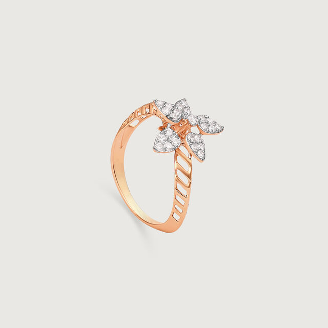 Sparkling Petals Gold & Diamond Finger Ring,,hi-res image number null
