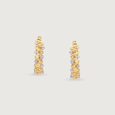 Zigzag Radiance Diamond Hoop Earrings