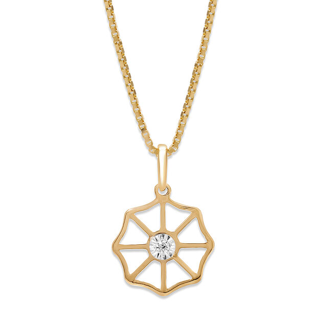 14KT Yellow and White Gold Unique Abstract Diamond Pendant,,hi-res image number null