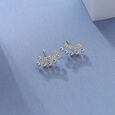 Gleaming Arc Silver Stud Earrings,,hi-res view 1
