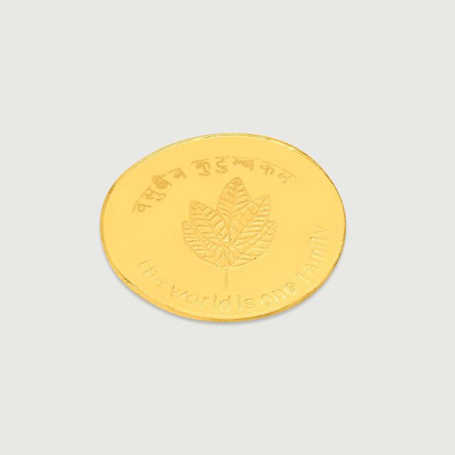 0.5 Gram 24 Karat Mango Leaf Gold Coin,,hi-res image number null