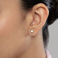 Eternal Bloom 14 kt Gold & Diamond Stud Earrings,,hi-res view 2