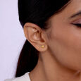 Floral Glow 14 Kt Gold and Diamond Stud Earrings,,hi-res view 2