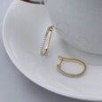Minimalist Chic Gold & Diamond Hoop Earrings,,hi-res view 1