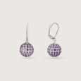 Amethyst Lustre Silver Hoop Earrings for Women,,hi-res view 3