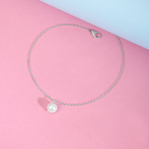 Shimmer Flex Single Silver Anklet