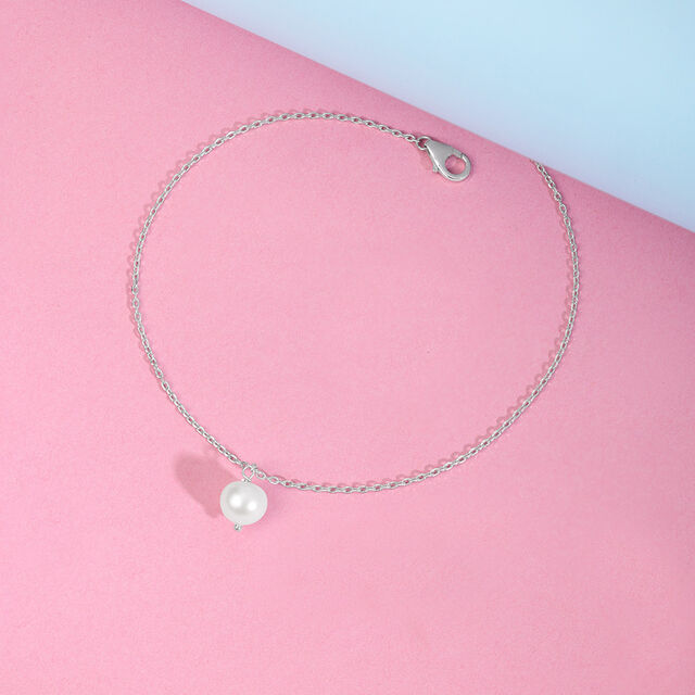 Shimmer Flex Single Silver Anklet,,hi-res image number null