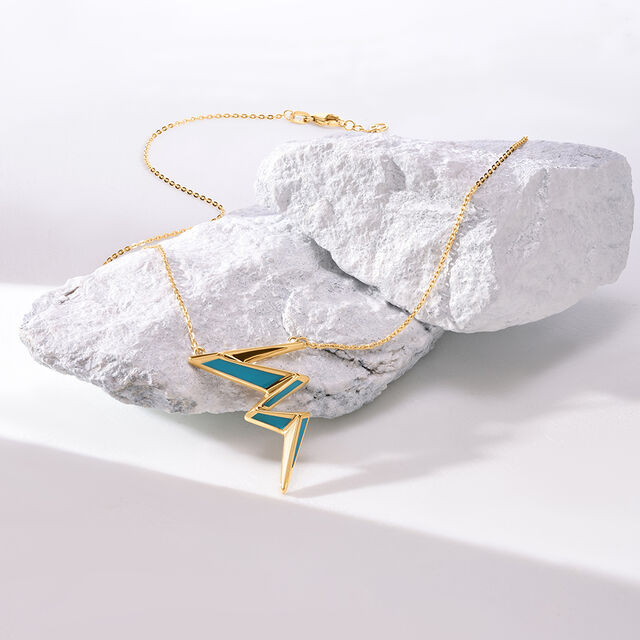 Thunderstruck Chic 18KT Gold Pendant and Chain,,hi-res image number null