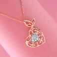 Dazzling Heart 14KT Rose & White Gold Diamond Pendant with Chain,,hi-res view 1