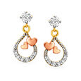 Contemporary Teardrop Heart Gold and Diamond Earrings,,hi-res view 1