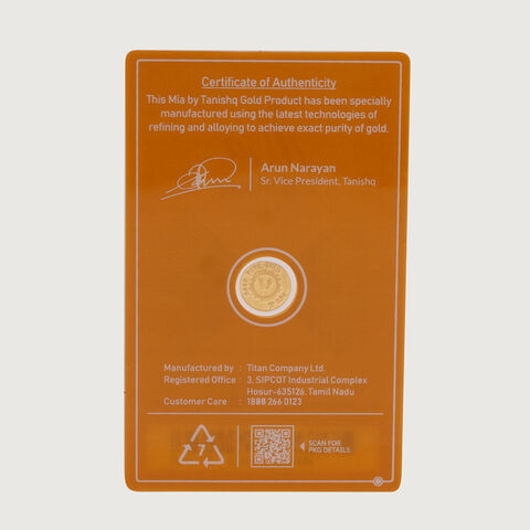 0.5 gm 24 Karat Lotus Gold Coin (9999 Purity)