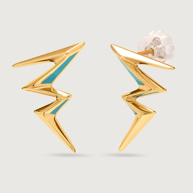Thunderstruck Chic 18KT Gold Stud Earrings,,hi-res image number null