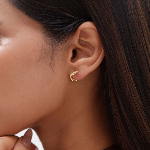 Fluid Twist Gold Hoop Earrings