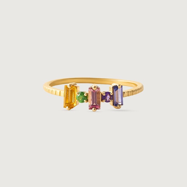 Radiant Pink Tourmaline & Gold Finger Ring,,hi-res image number null