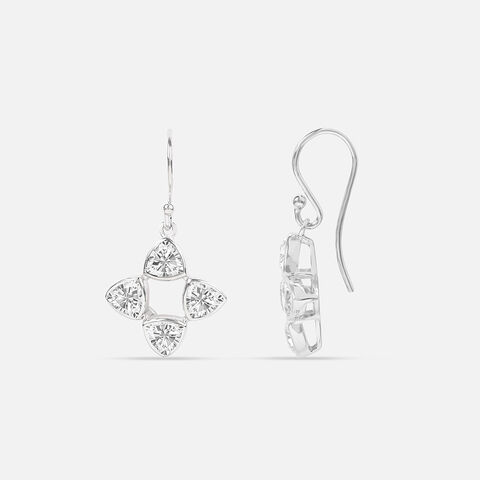 Sparkly Sleek Silver Hoop Earrings