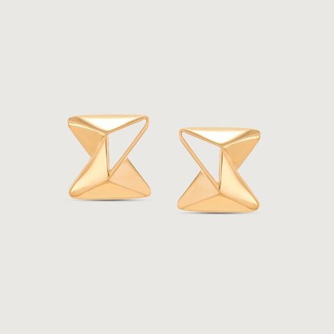 Edgy Prism Gold Stud Earrings