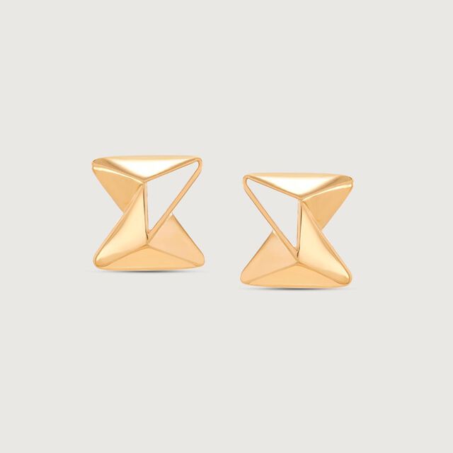 Edgy Prism Gold Stud Earrings,,hi-res image number null