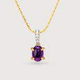 Mystical Charm Amethyst & Diamond Pendant,,hi-res view 3