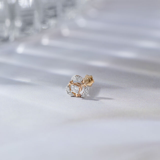 Glow Petite Gold and Diamond Nose Pin,,hi-res image number null
