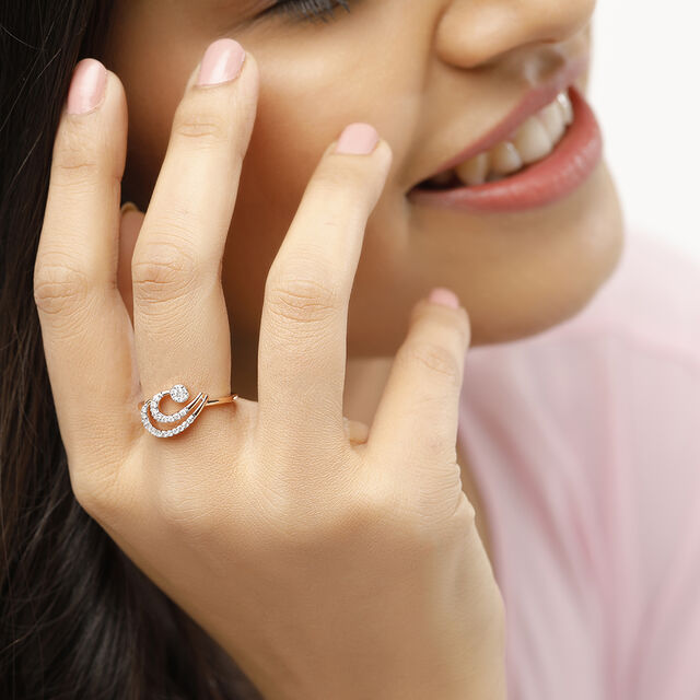 18 KT Rose Gold Charming Ring,,hi-res view 3