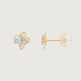 Radiant Bloom Diamond Stud Earrings,,hi-res view 3