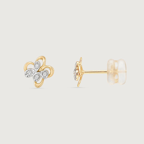Radiant Bloom Diamond Stud Earrings