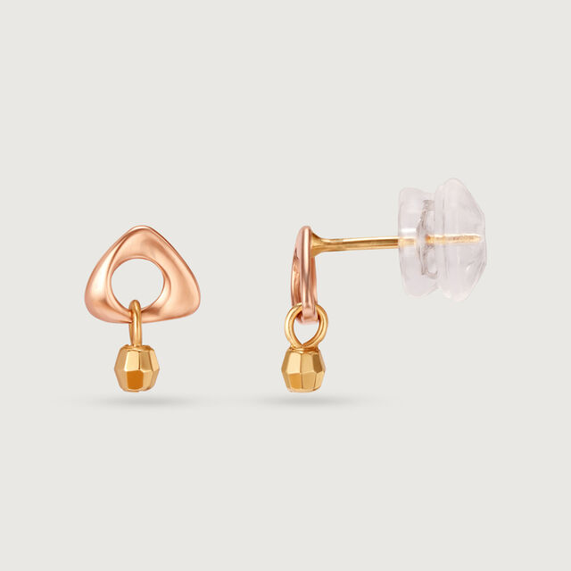 14KT Yellow & Rose Gold Sparkle Glam Stud Earrings,,hi-res image number null