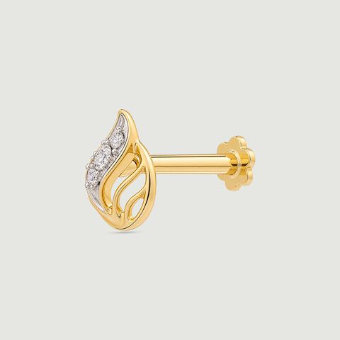 Radiant Sculptural Diamond Nose Pin