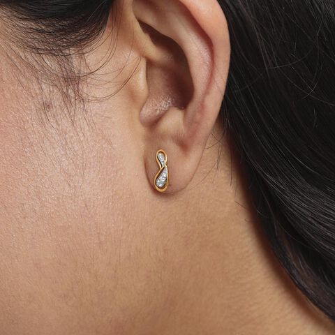 Spark Curl Diamond Stud Earrings