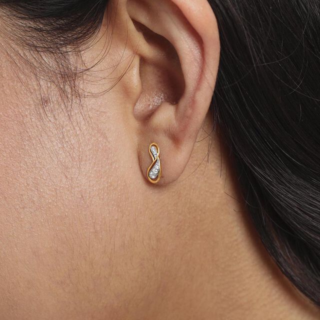 Spark Curl Diamond Stud Earrings,,hi-res image number null