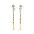 14KT Summer Icefall Blue Topaz And Diamond Drop Earrings,,hi-res view 1