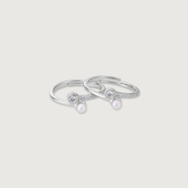 Dainty Duo Silver Toe Ring,,hi-res image number null