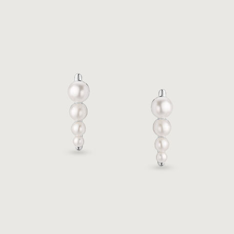 Cascade Glow Silver Stud Earrings